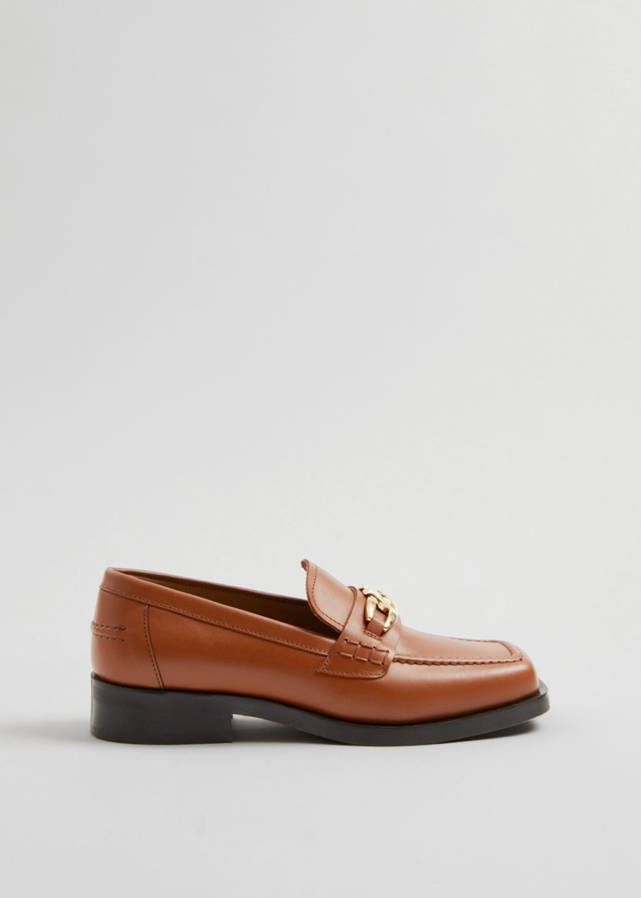 Skor & Other Stories | Laderloafers Med Fyrkantig Ta Cognac