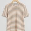 Klader & Other Stories | T-Shirt Med Rund Halsringning Beige-/Vitrandig