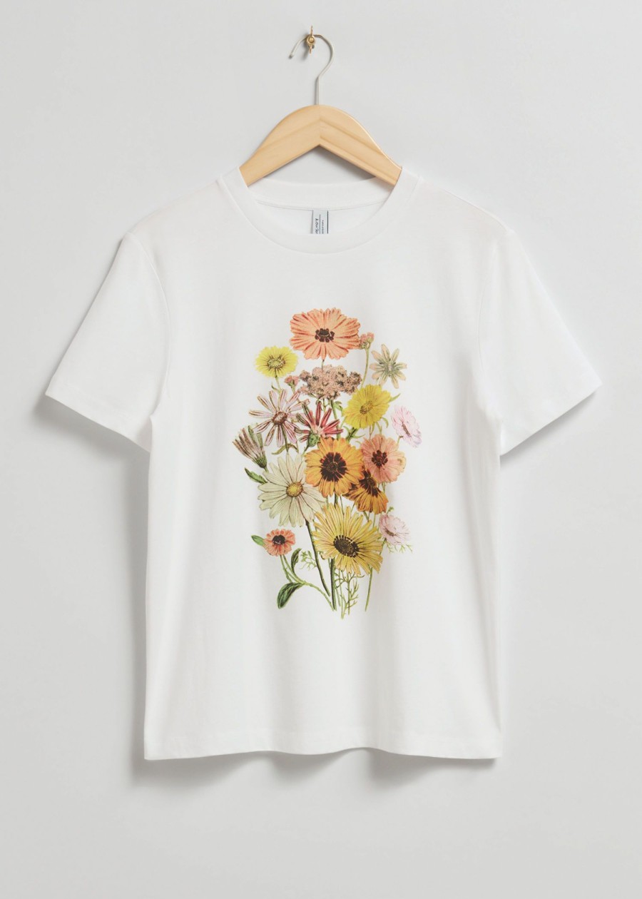 Klader & Other Stories | Blommig T-Shirt Vit