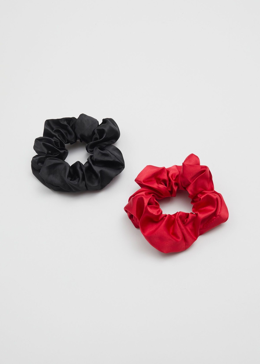 Accessoarer & Other Stories | 2-Pack Satinscrunchies Vinrod/Svart