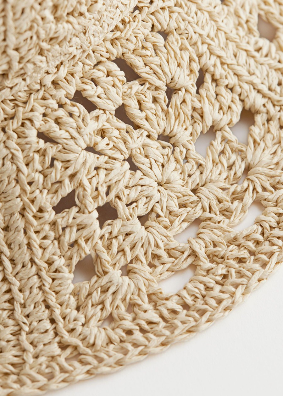 Accessoarer & Other Stories | Crocheted Straw Bucket Hat Naturligt Material Av Stra