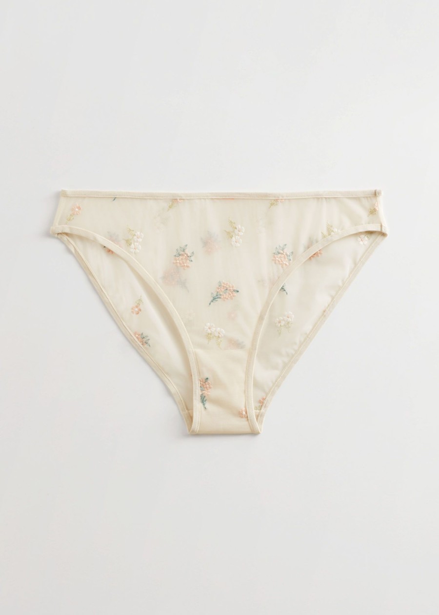 Underklader & Other Stories | Briefs Med Blomsterbroderi Rosablommig