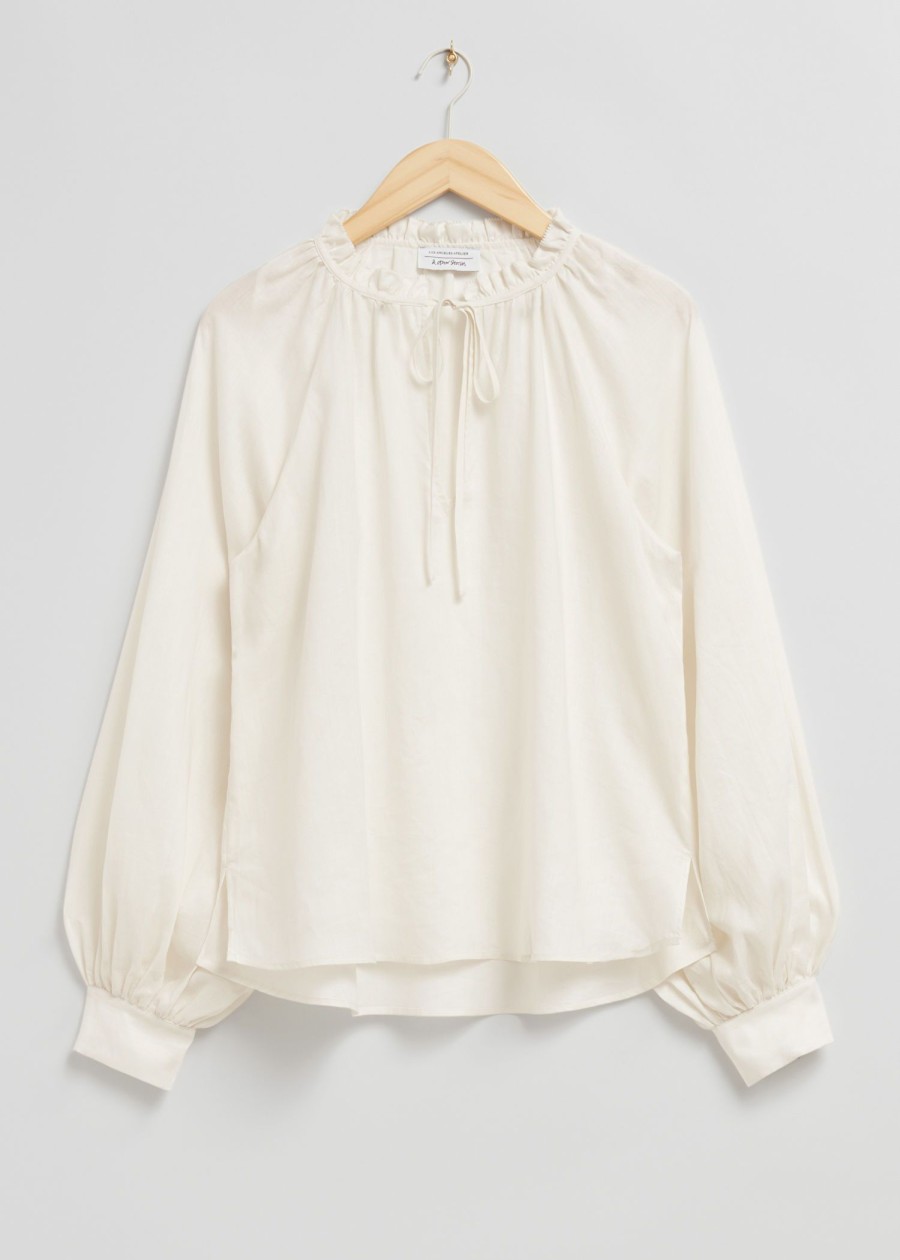 Klader & Other Stories | Oversized Blus Med Voluminosa Armar Vit