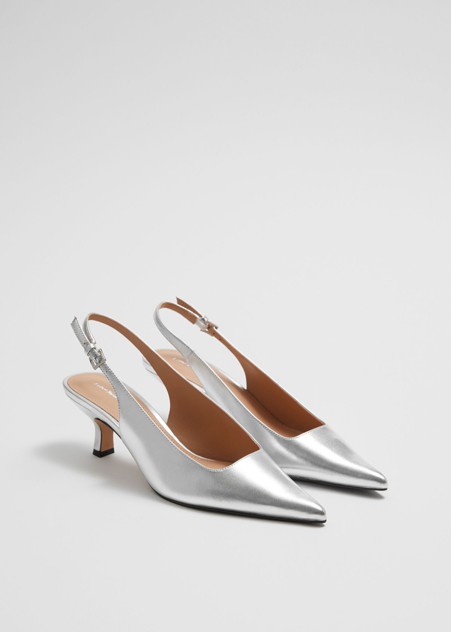 Skor & Other Stories | Slingbacks Med Spetsig Ta Silver