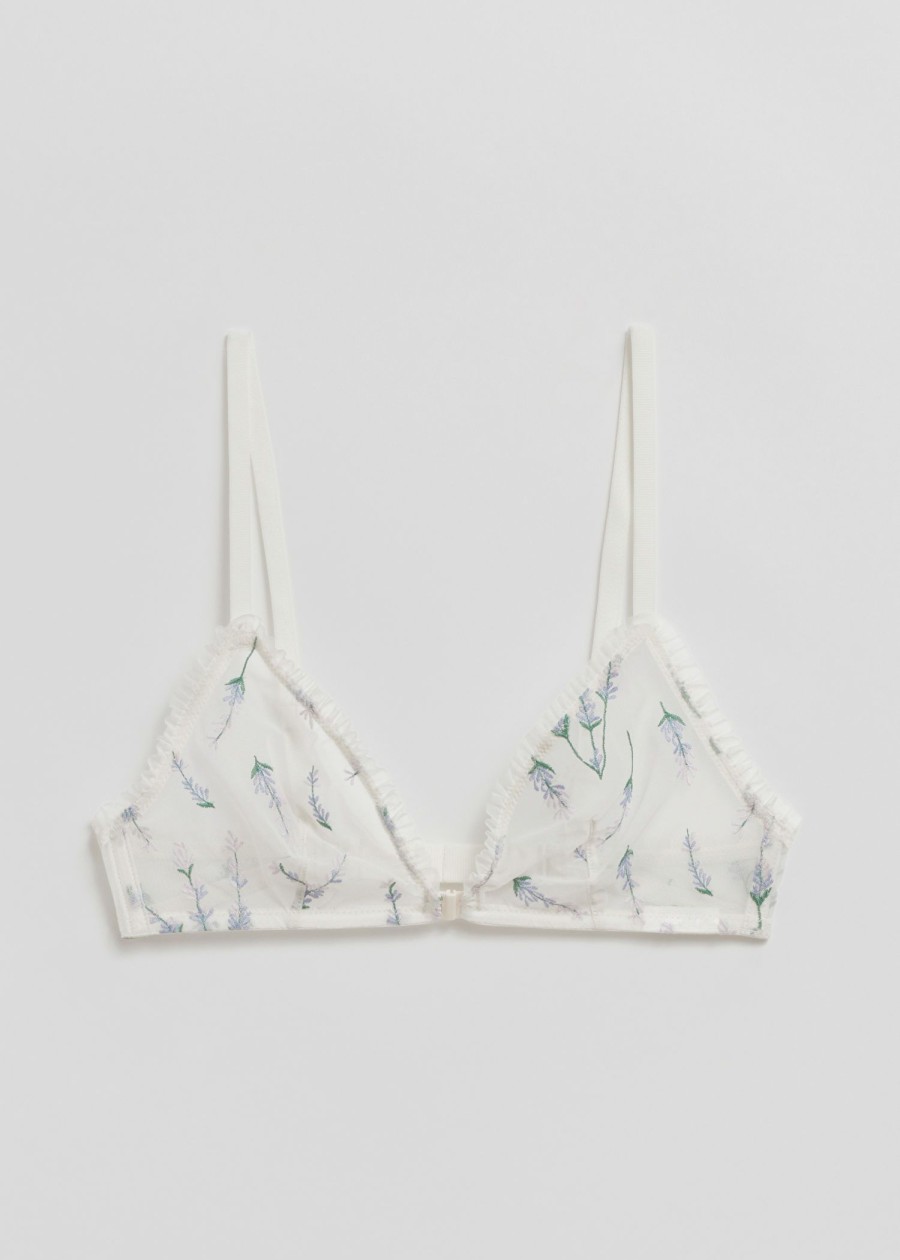 Underklader & Other Stories | Flower Embroidered Soft Bra Elfenben