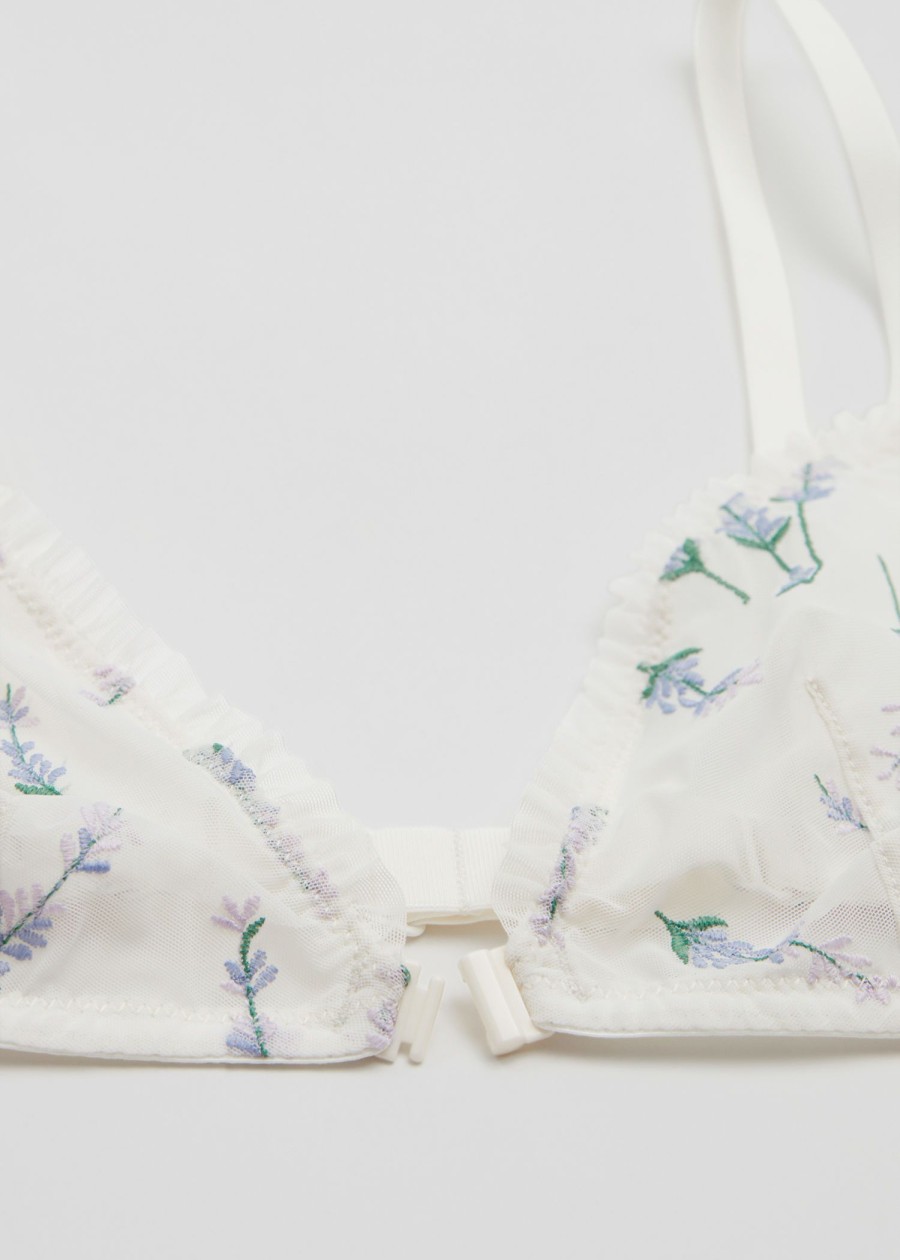 Underklader & Other Stories | Flower Embroidered Soft Bra Elfenben