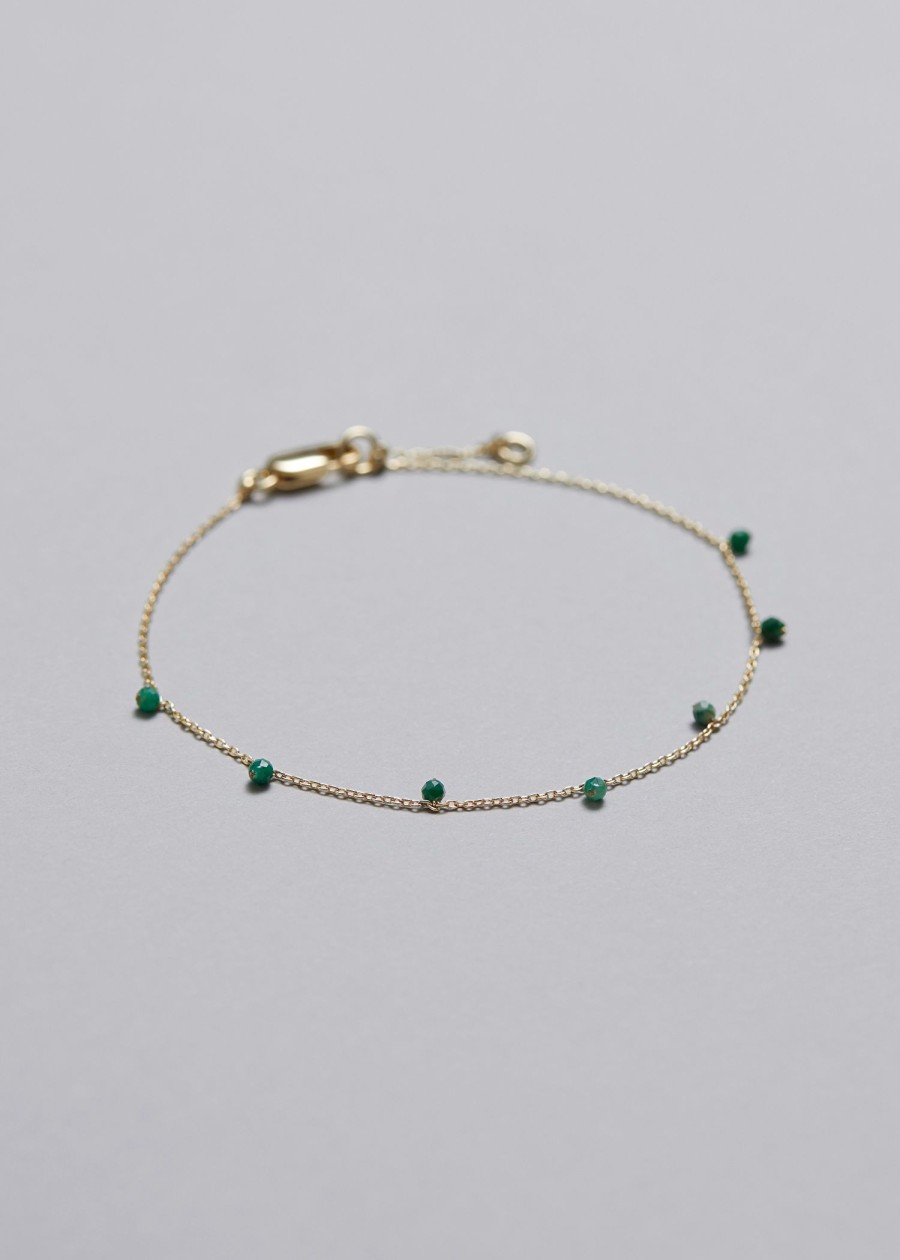 Smycken & Other Stories | Gemstone Pendant Chain Bracelet Smaragd