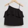 Klader & Other Stories | Diagonal Frilled Top Svart