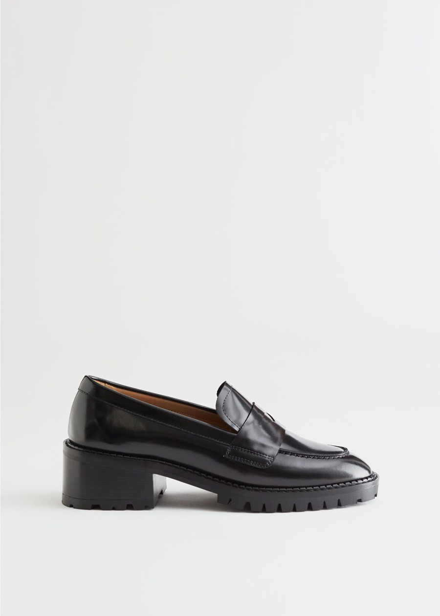 Skor & Other Stories | Loafers I Lader Med Blockklack Svart