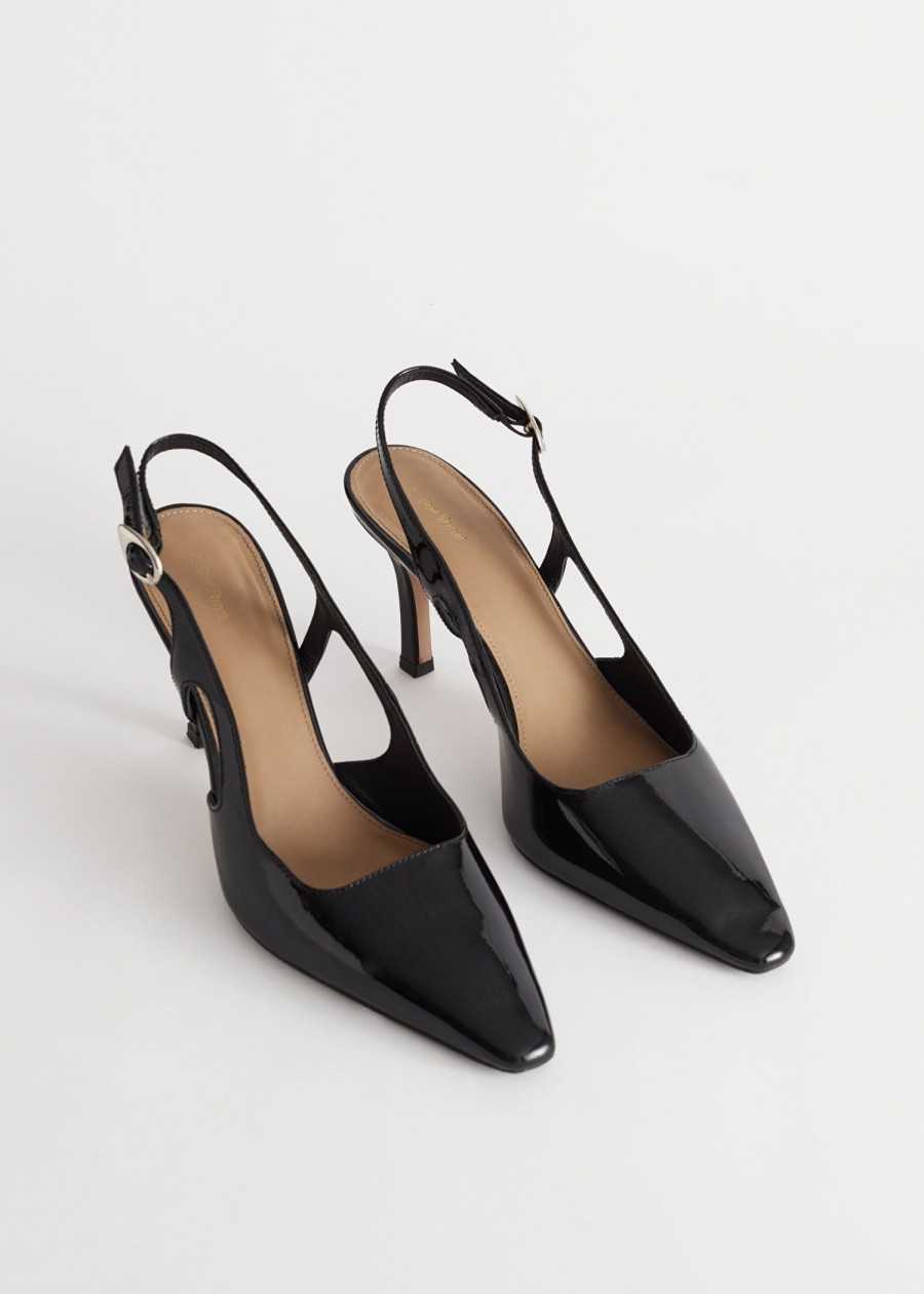 Skor & Other Stories | Spetsiga Ladersandaletter Med Slingback Svart