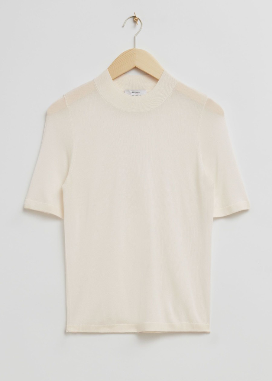 Klader & Other Stories | Tunt Stickad T-Shirt Ljusbeige