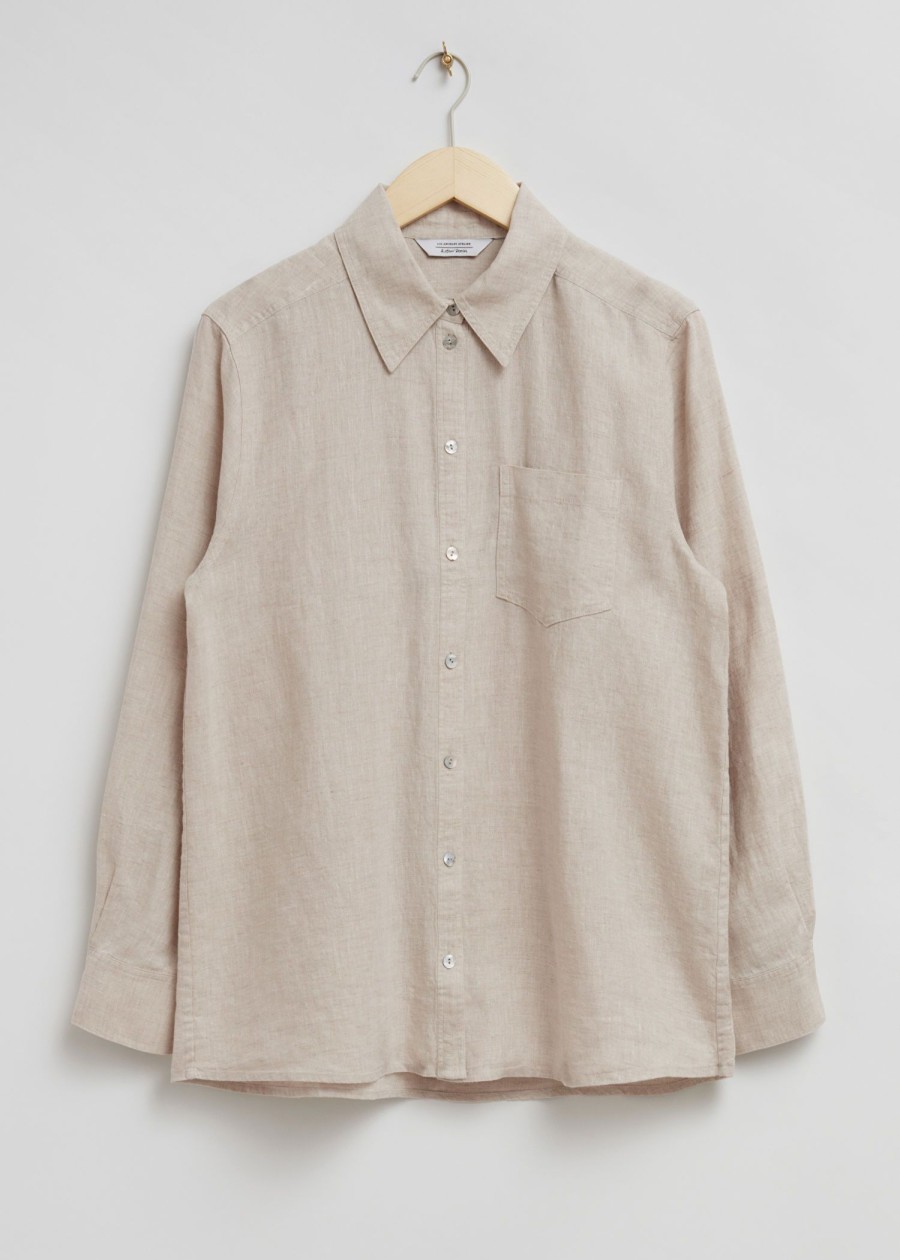 Klader & Other Stories | Oversized Linneskjorta Ljusbeige