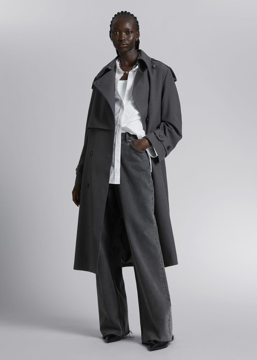 Klader & Other Stories | Dubbelknappt Trenchcoat Gra