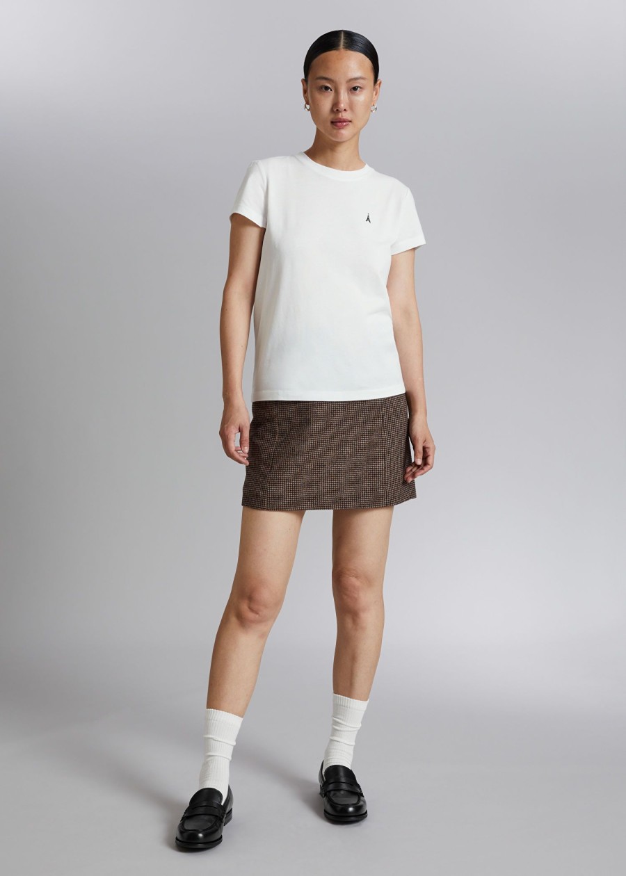 Klader & Other Stories | Broderad T-Shirt Vit/Motiv Med Eiffeltornet