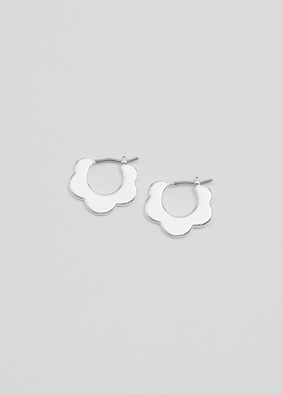 Smycken & Other Stories | Flower Hoop Earrings Silver