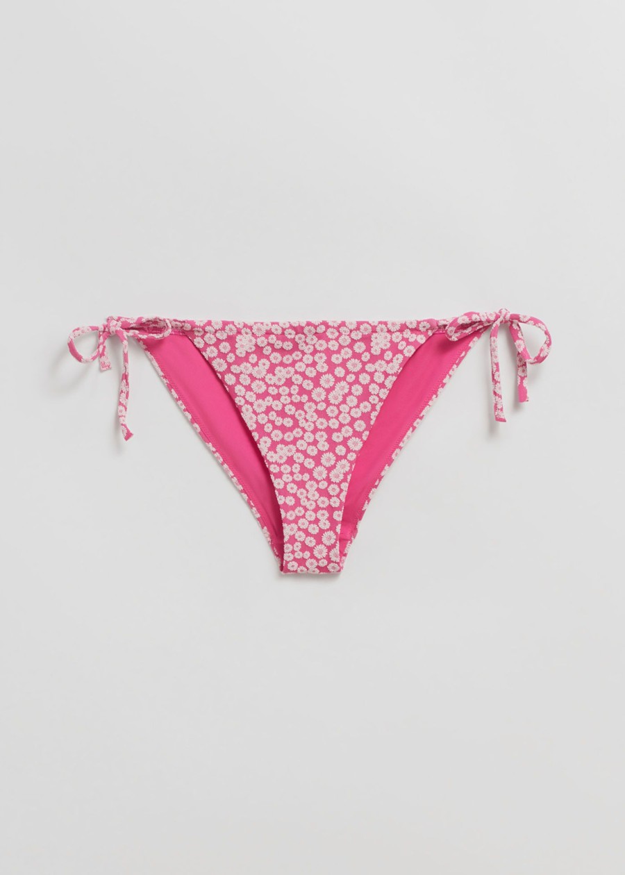 Badklader & Other Stories | Strukturmonstrad Bikinitrosa Med Knytband Fuchsia