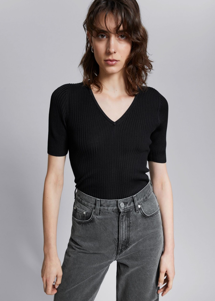 Klader & Other Stories | Ribbad T-Shirt Black