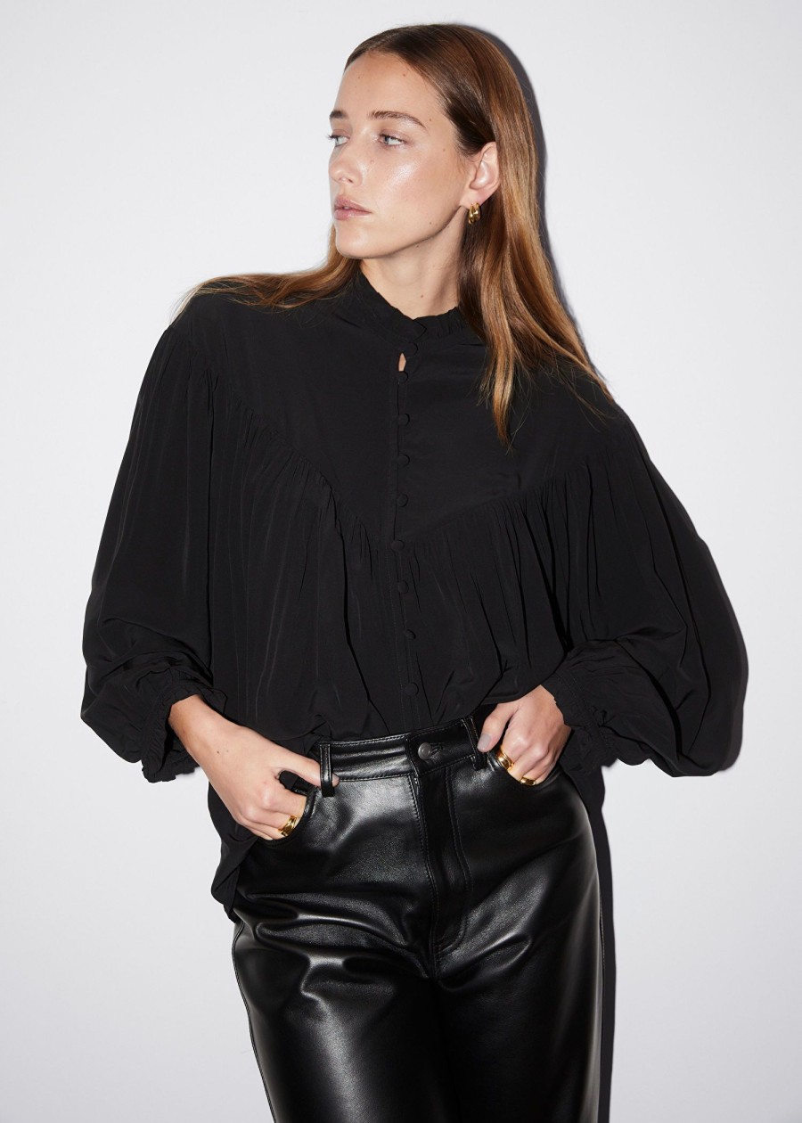 Klader & Other Stories | Oversized Blus Med Volang Svart